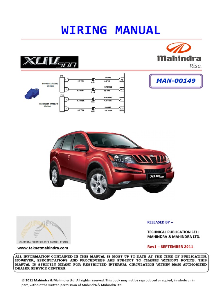XUV 500 EURO V Wiring Manual PDF | PDF | Troubleshooting | Electrical