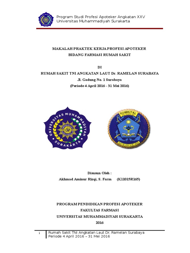 Praktek Kerja Apoteker di RSAL Ramelan | PDF
