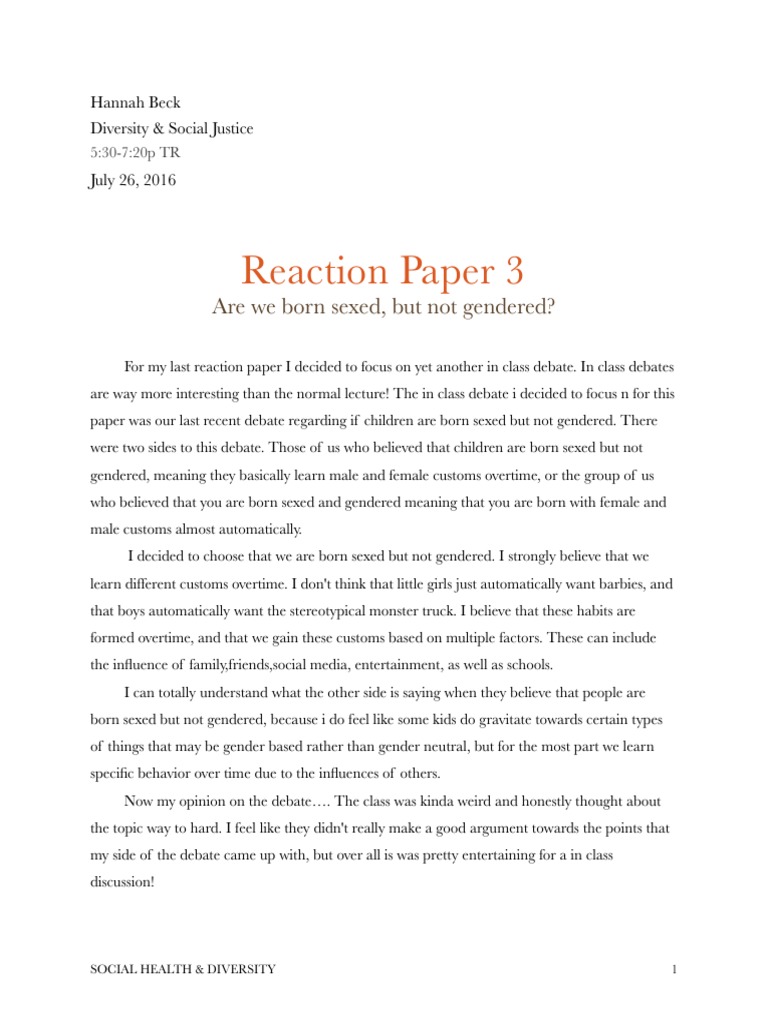 Reaction Paper 3 Print | PDF
