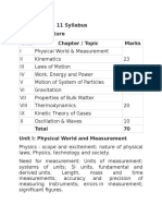 Physics Class 11 Syllabus Course Structure Unit Chapter / Topic Marks