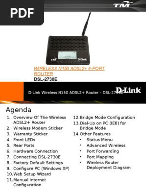 Dsl 2730e Tm V1 Pdf Wireless Lan Computer Network
