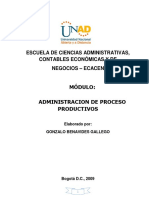 Modulo Administracion Procesos Productivos