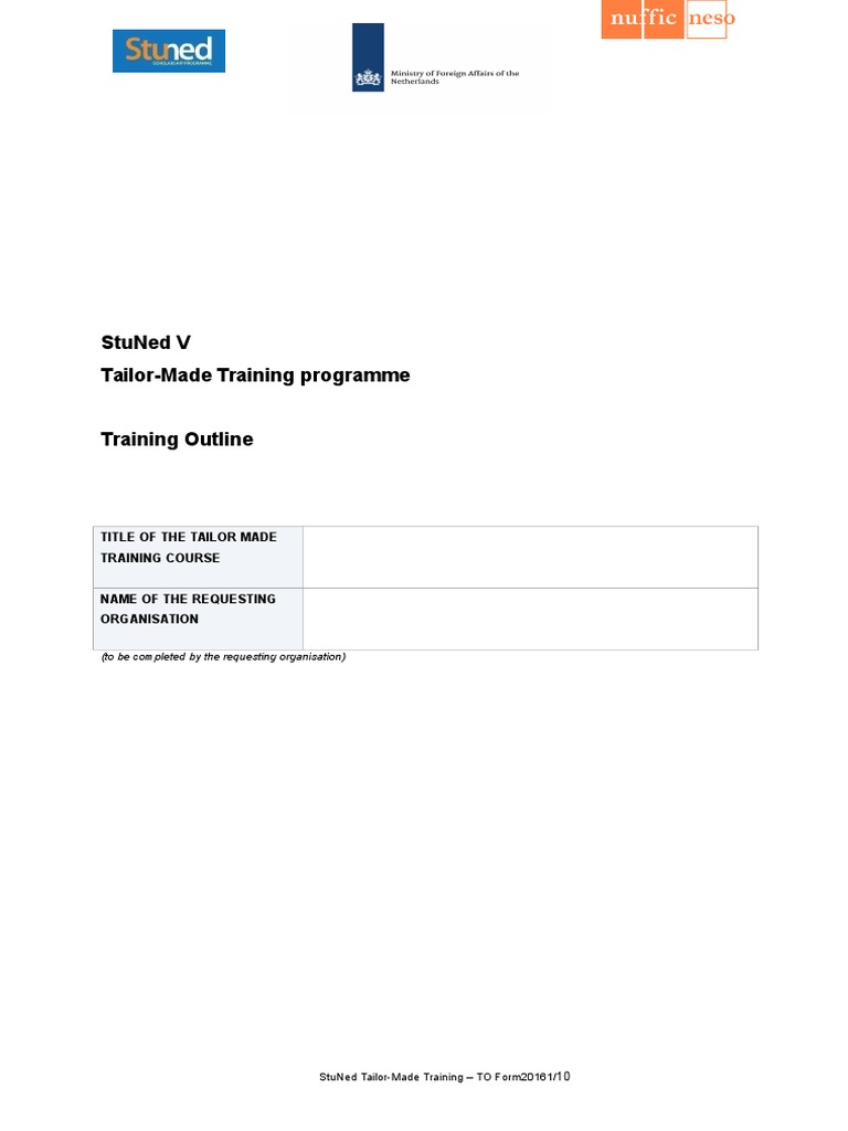 StuNed Tailor-Made Training 2016 | PDF | Address (Geography) | Capacity ...
