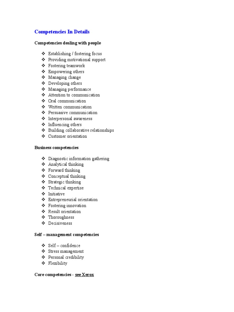 Key Competencies for Effective Leadership | PDF | Competence (Human ...