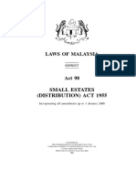Act 98 - Small Estates (Distribution) Act 1955