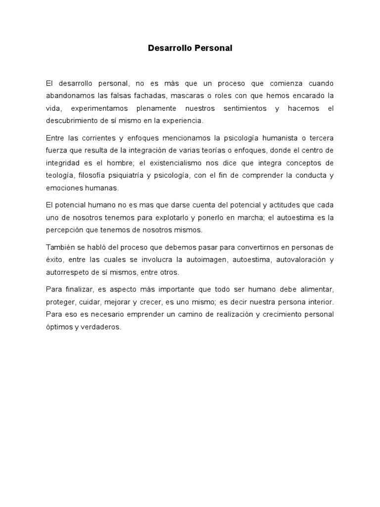 Desarrollo Personal | PDF | Crecimiento personal y profesional