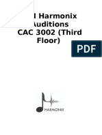 UCI Harmonix Auditions CAC 3002 (Third Floor)