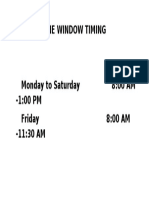 One Window Timing