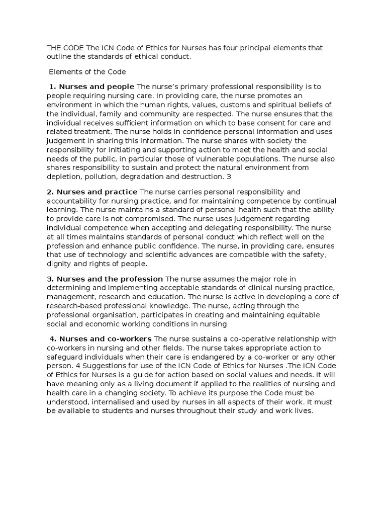 Code of Ethics | PDF | Nursing | Competence (Human Resources)