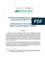 The Entrepreneurial Higher Education Institution A Review-Heinnovate