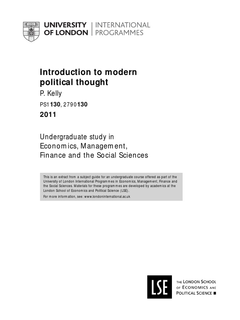 Introduction To Modern Political Thought PDF | PDF | Social Contract ...