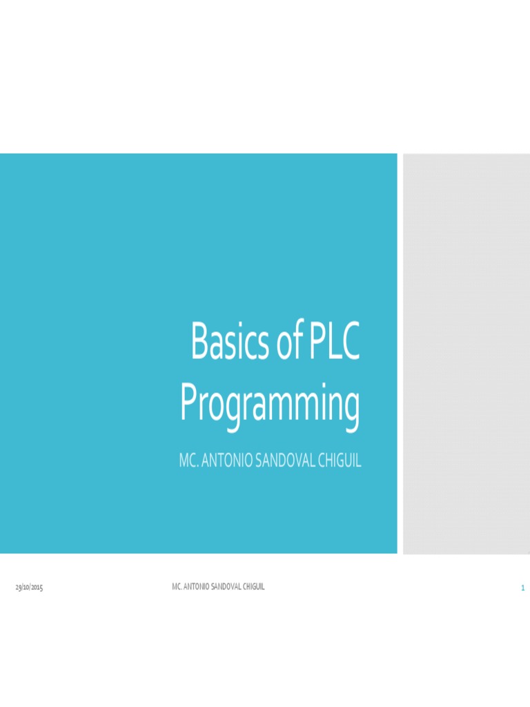 Basics of PLC Programming PDF | PDF | Programmable Logic Controller ...