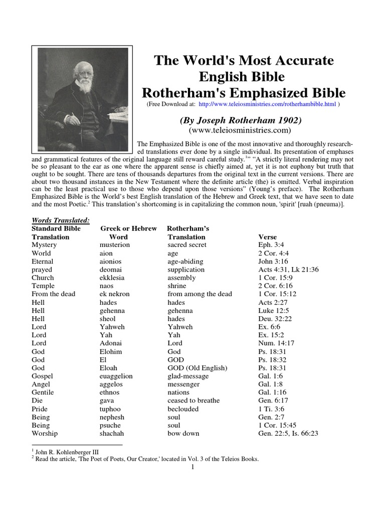 The World's Most Accurate English Bible Rotherham's Emphasized Bible PDF
