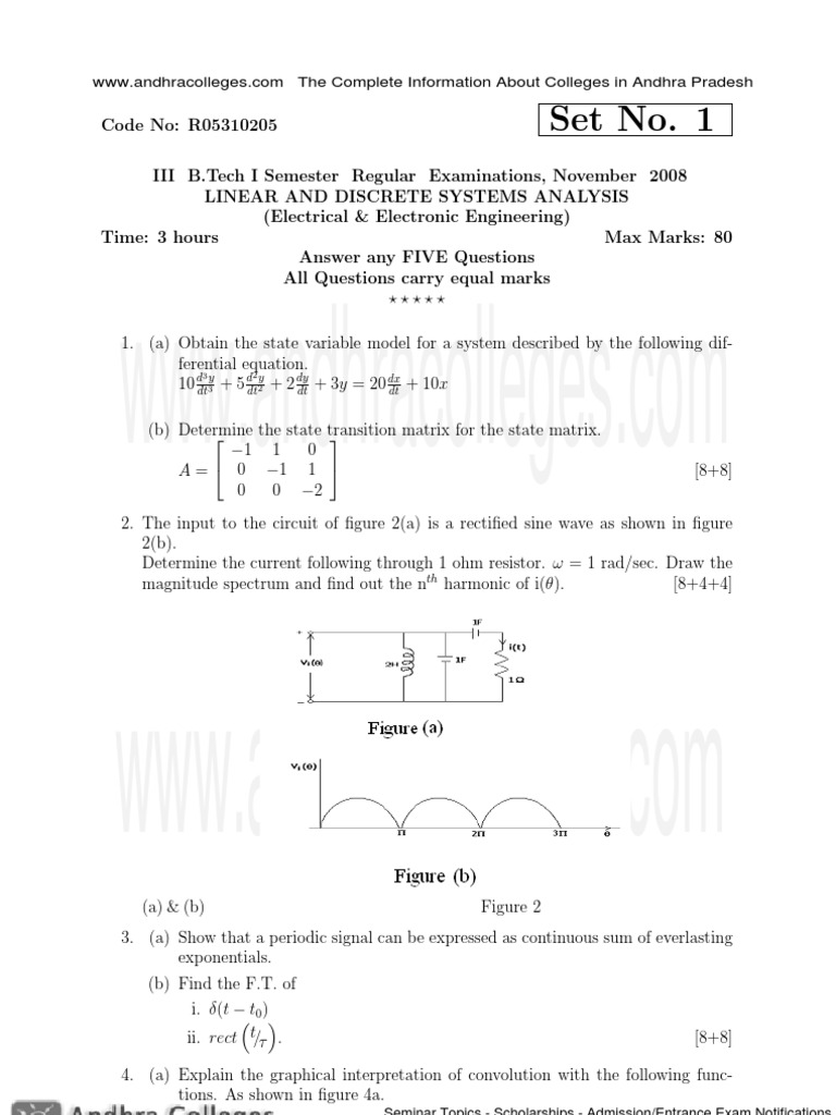 B.Tech Linear & Discrete Systems Exam Guide | PDF | Electromagnetism ...