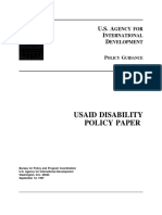 USAID Disability Policy Paper