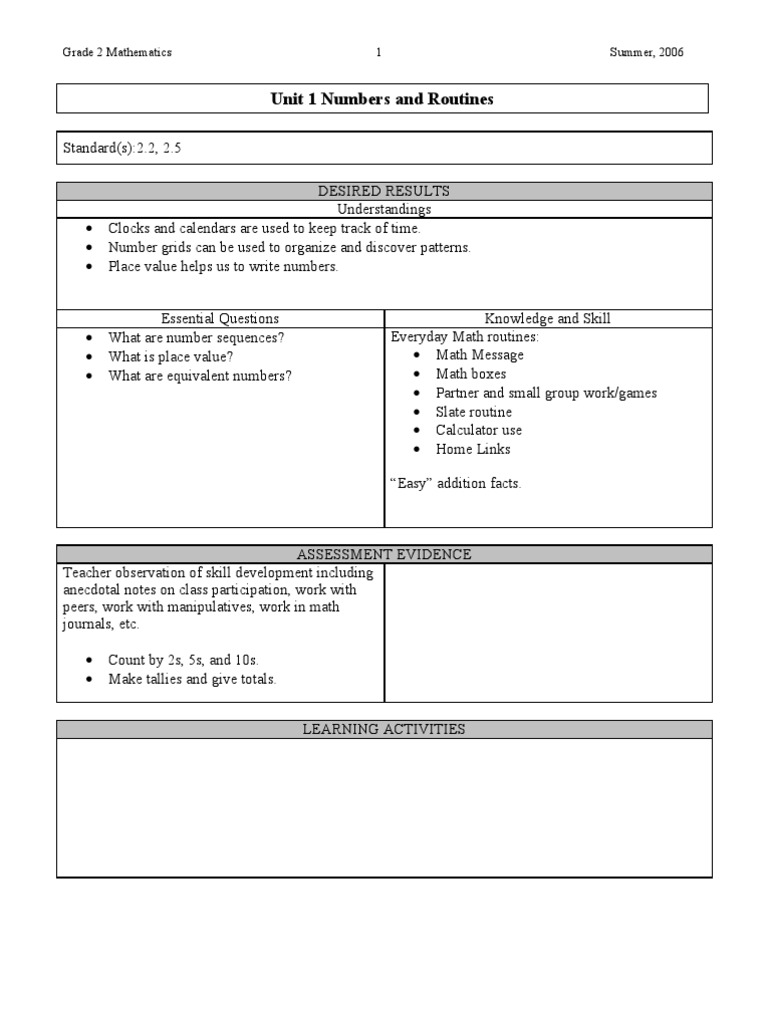 Grade 2 Math Curriculum PDF Teaching Mathematics Measurement