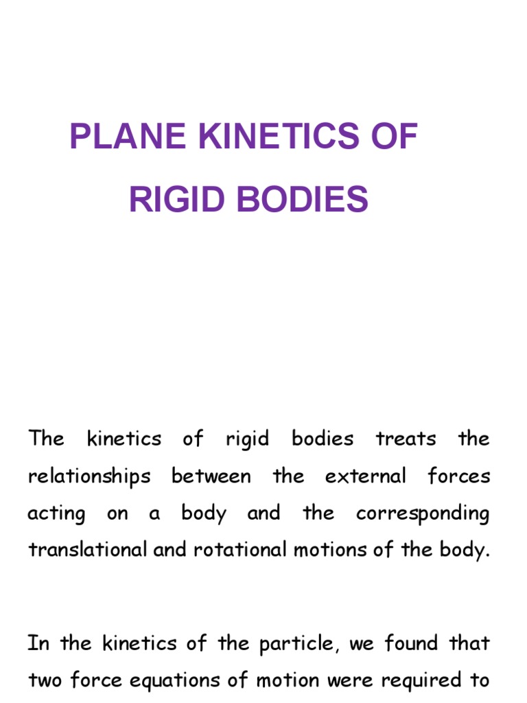 Plane Kinetics of Rigid Bodies | PDF | Rotation Around A Fixed Axis | Force