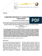 Leadership Importance in Construction Productivity Improvement PDF