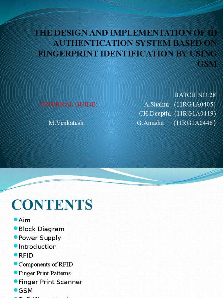 Fingerprint ID System via GSM | PDF | Radio Frequency Identification ...
