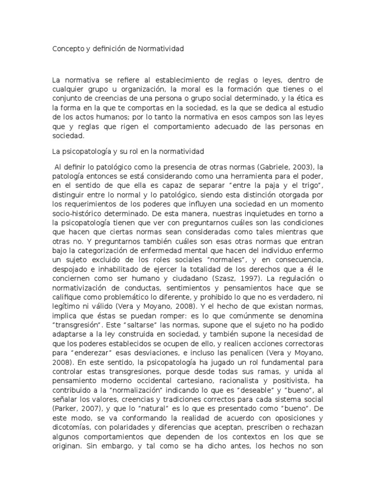 Concepto Y Definici n De Normatividad Sociedad Comportamiento