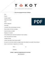 Fiche de Renseignements Étudiant PDF
