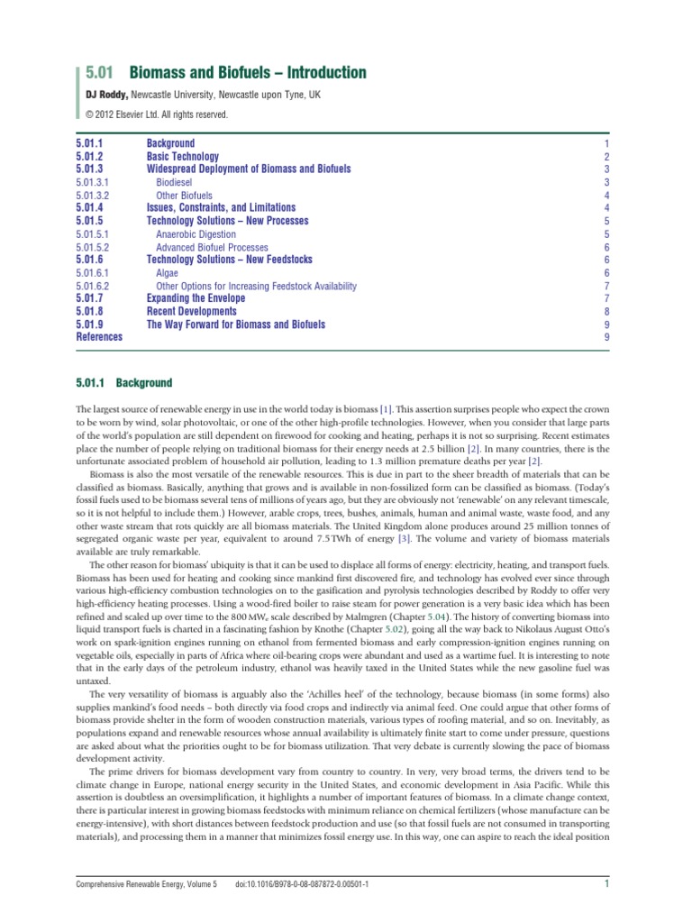 5.01 Biomass and Biofuels - Introduction | PDF | Biofuel | Biomass