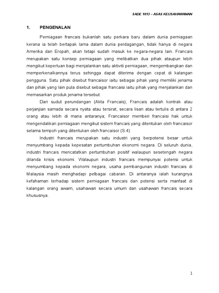Assignment Asas Keusahawanan | PDF | Bisnis