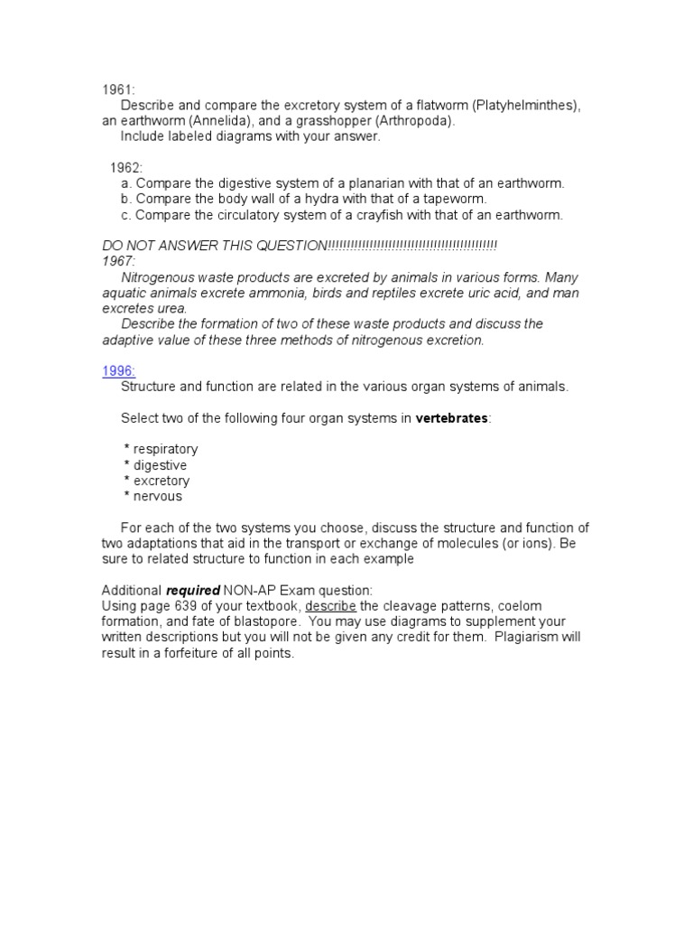 AP Biology: Past Exam Questions - AP Central