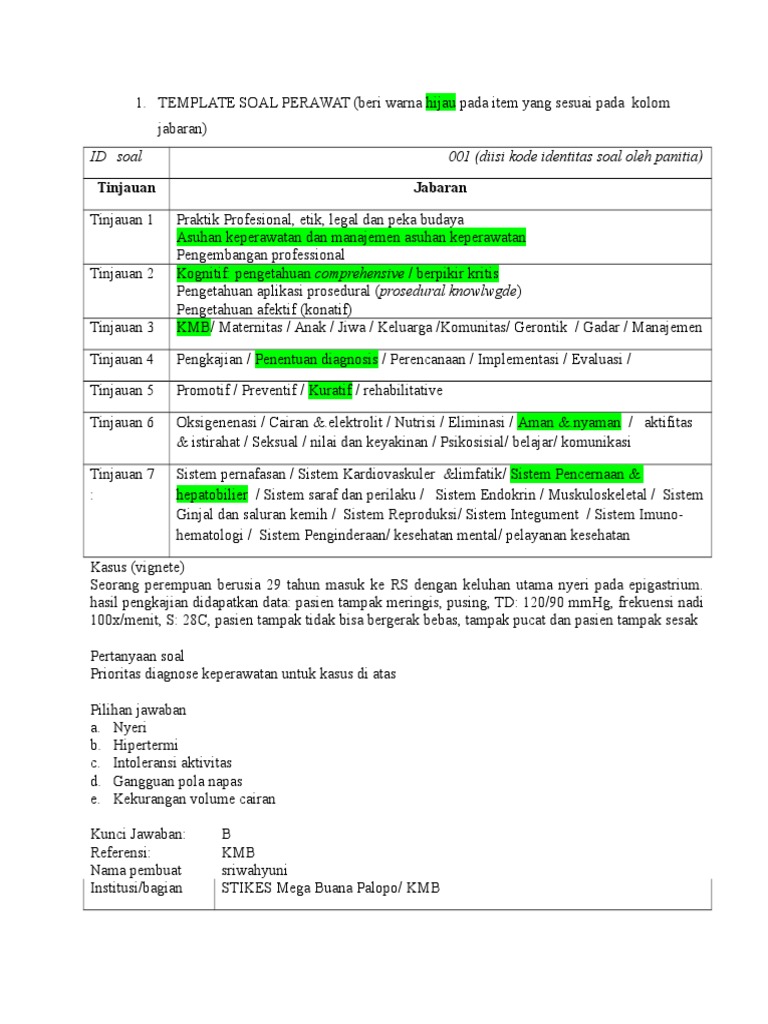 Soal Ukom Review Mega Buana