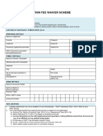 Tution Waiver Application Form 