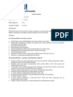 Filing Clerk Job Description (March 2013)