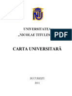 Carta Universităţii Nicolae Titulescu Din Bucureşti