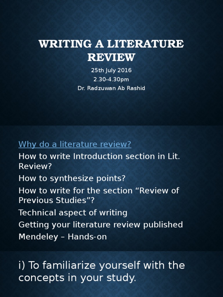 How to write a literature review for dummies picture
