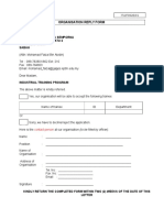 Organisation Reply Form