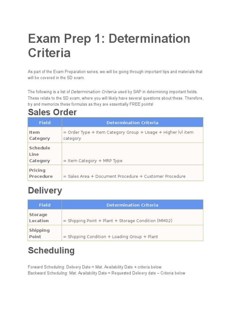 Exam Prep 1 Determination Criteria | PDF | Business