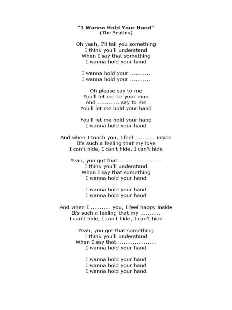 "I Wanna Hold Your Hand" (The Beatles)