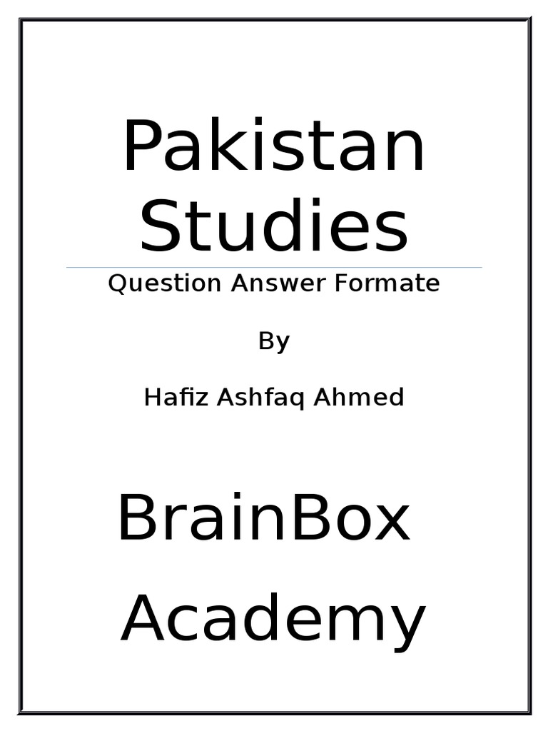 Pakistan Studies Notes For O-Levels | PDF | Two Nation Theory ...