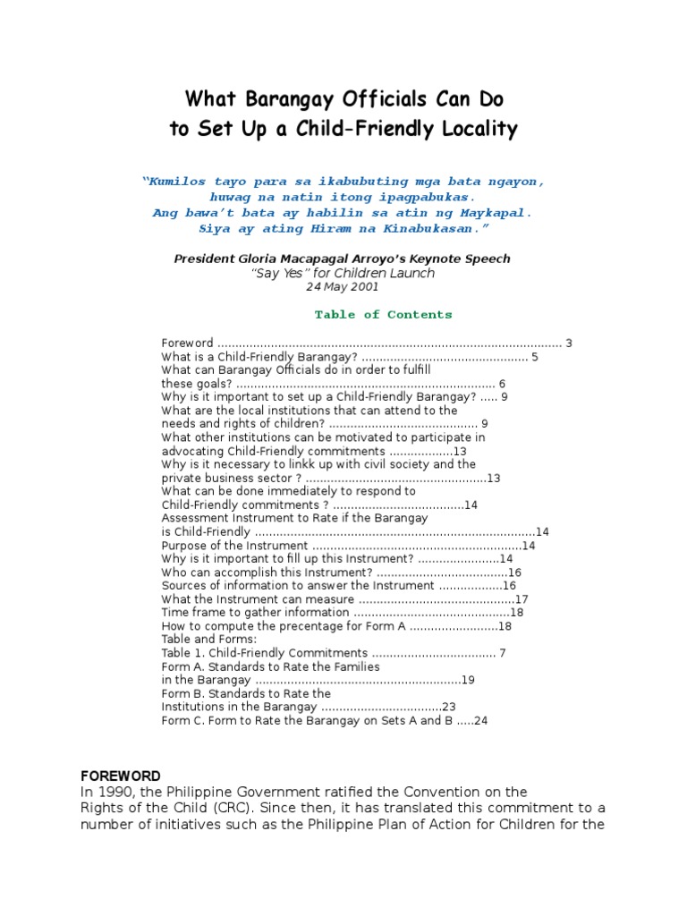 Setting-up a Child-Friendly Barangay | Children's Rights | Pregnancy