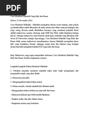 Cara Membuat Makalah Yang Baik Dan Benar