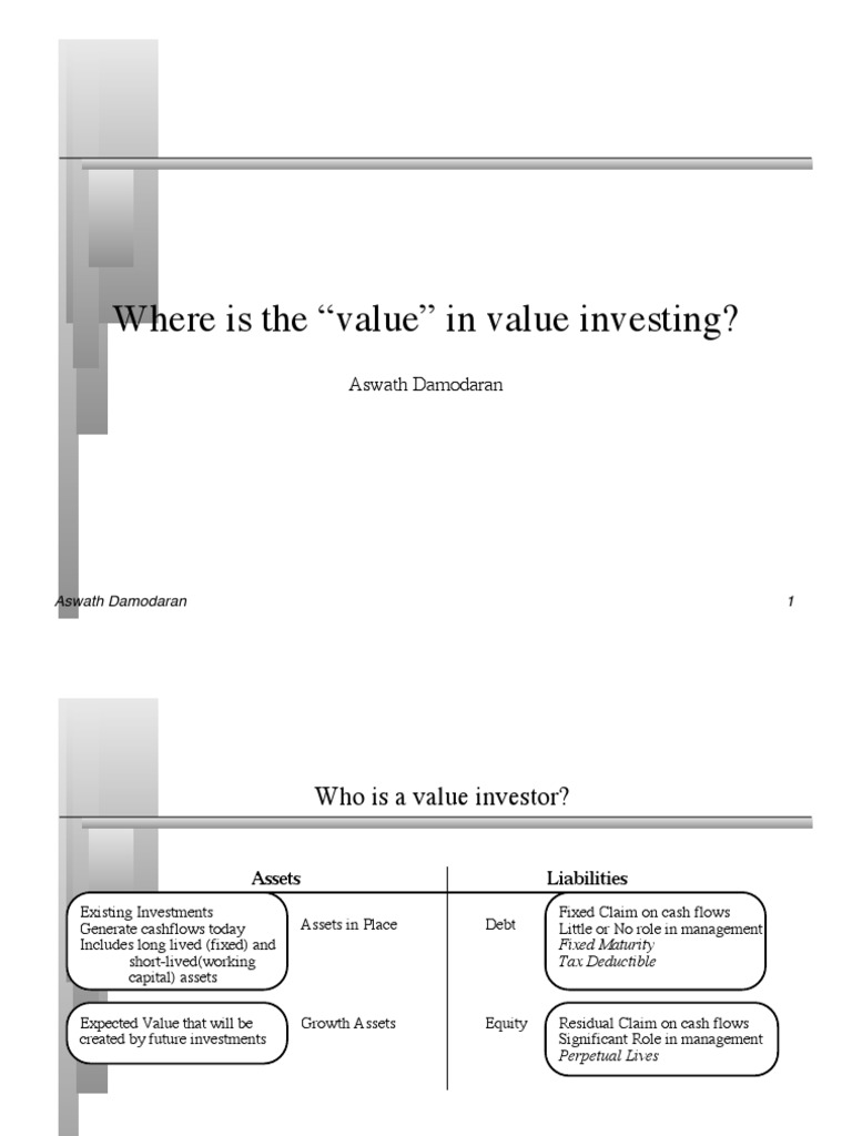 Insights on Value Investing by Damodaran | PDF | Beta (Finance) | Value ...
