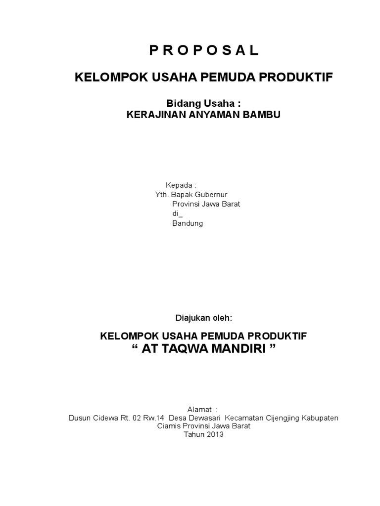 10+ Contoh proposal usaha kerajinan bambu info