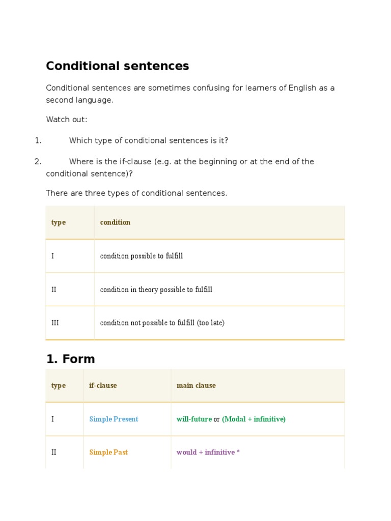 Understanding Conditional Sentences | PDF