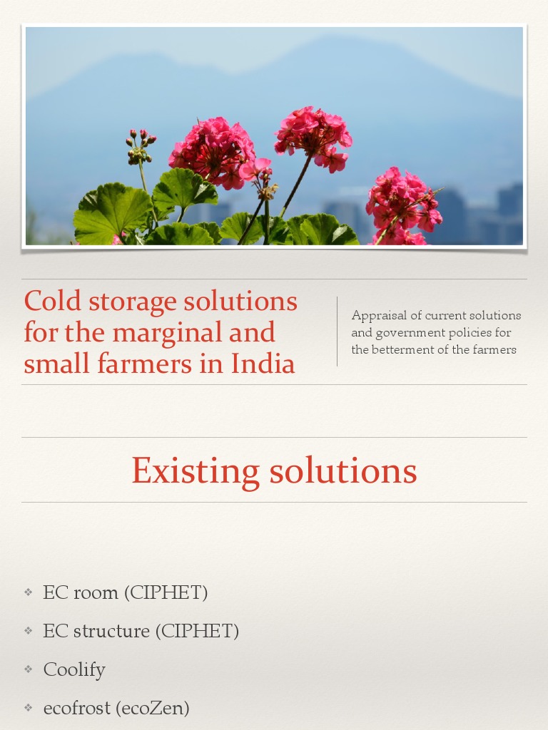 Cold Storage Solutions for Indian Farmers | PDF | Irrigation | Land ...