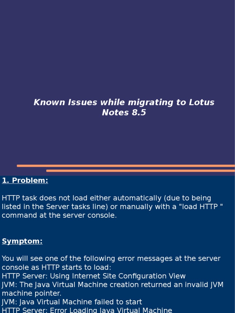 Lotus Notes 8.5 Migration Issues Guide | PDF | Java Virtual Machine ...