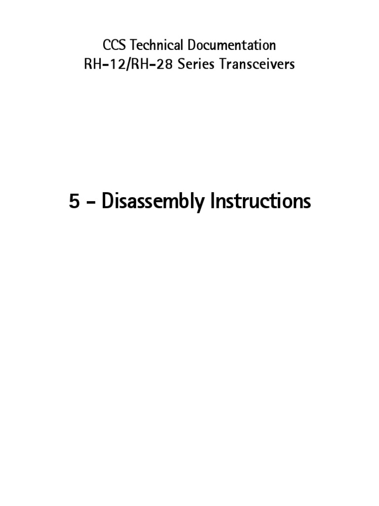RH-12/RH-28 Disassembly Guide | PDF | Machines | Equipment