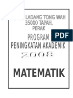 Program Peningkatan Akademik Matematik 2008