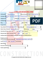 RJM Construction United States Employment Application and Interview Form-2