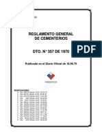 Dto Nº 357 de 1970, Reglamento General de Cementerios