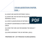 Previous Year Question Paper On Pattern PDF