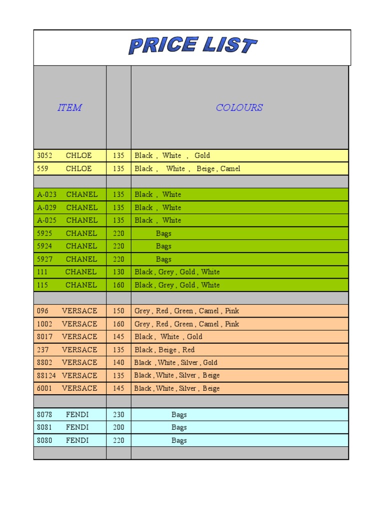Price List 2 | PDF | Cooking, Food & Wine